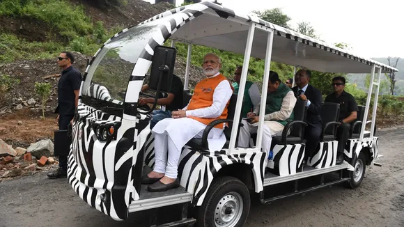 Narendra Modi goes on a lion safari at Gir Wildlife Sanctuary in Gujarat's Junagadh on Monday, March 3, 2025.