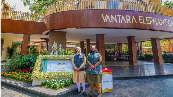 Narendra Modi with Anant Ambani at Vantara image
