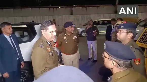 Delhi Police Commissioner Sanjay Arora meets the police officials and reviews the security operation being carried out from 9 pm to 2 am under night patrolling in Defence Colony on Tuesday, March 4, 2025.