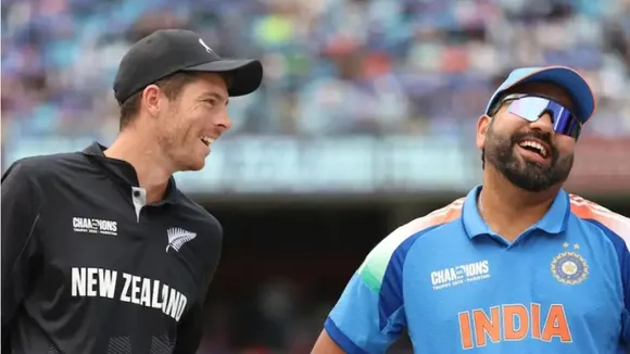 Mitchell Santner with Rohit Sharma image
