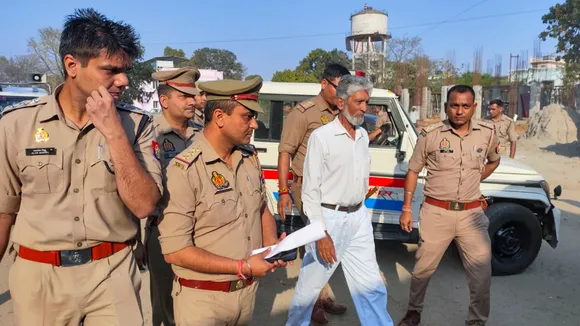 Zafar Ali, Jama Masjid Sadar Chief and the Shahi Mosque Committee Chief, being brought for medical examination in connection with the violence which broke out in the area a few months ago in Sambhal in Sunday, March 23, 2025.