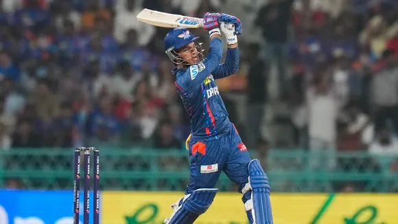 Lucknow Super Giants’ Ayush Badoni plays a shot during an IPL match against Punjab Kings Eleven in Lucknow on Tuesday, April 1, 2025.