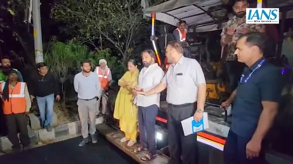 Delhi CM Rekha Gupta inspected Ring Road construction in Samaypur at midnight on Monday, March 31, 2025.