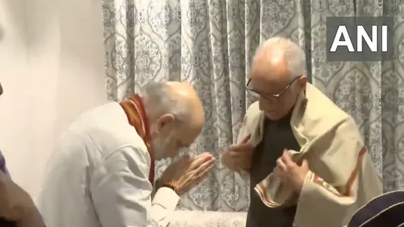 Union Home Minister Amit Shah visits the residence of late DySP of J&K police Humayun Bhat on Monday, April 7, 2025.