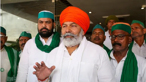  Bharatiya Kisan Union (BKU) National Spokesperson Rakesh Tikait interacts with the media in Prayagraj