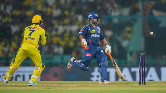 Lucknow Super Giants’ captain Rishabh Pant during an IPL match against Chennai Super Kings in Lucknow on Monday, April 14, 2025.