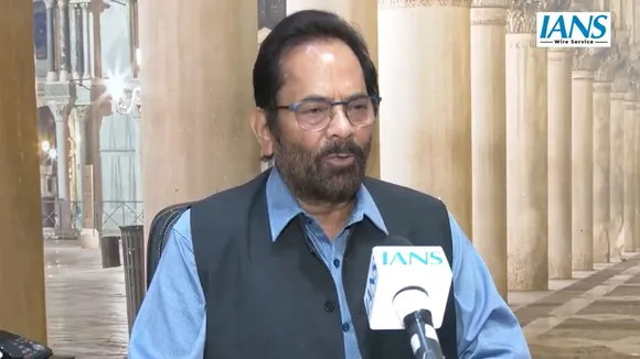 BJP leader Mukhtar Abbas Naqvi speaking on the Waqf act.