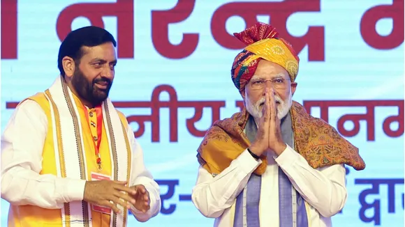 PM Narendra Modi with Haryana CM Nayab Singh Saini