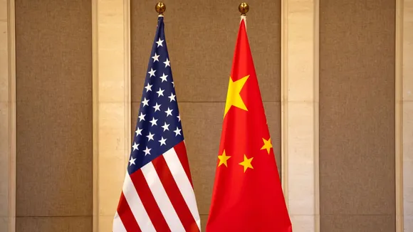 US China Trade War Trump Tariffs War US China Flags