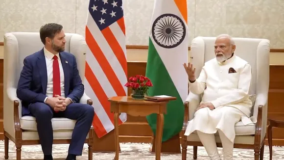 Bilateral meeting between PM Narendra Modi and US Vice President JD Vance in New Delhi on Monday, April 21, 2025.