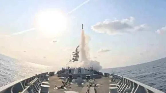 INS Surat Missile Test Indian Navy