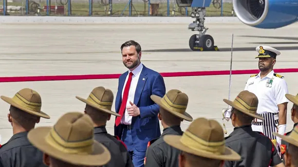 J D Vance Leaves India