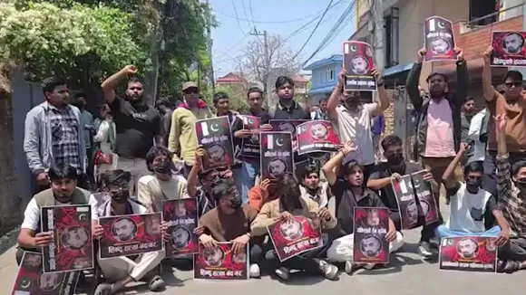 Protest outside Pak embassy in Kathmandu