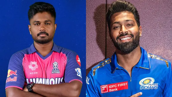 Sanju Samnson (L), Hardik Pandya (R)