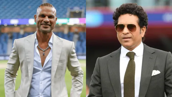 Shikhar Dhawan (L), Sachin Tendulkar (R)
