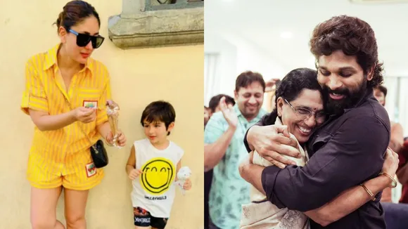 kareena Kapoor with her son, Allu Arjun with her mother 