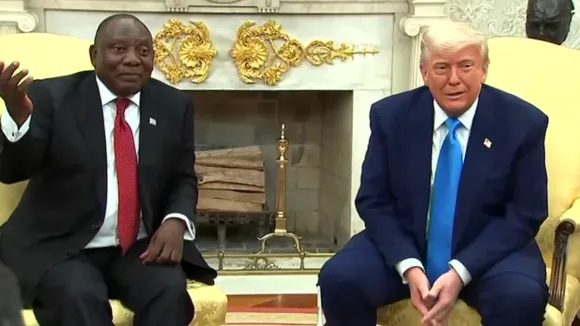 Cyril Ramaphosa and Donald Trump at White House on Wednesday, May 21, 2025.