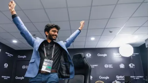 D Gukesh wins against Fabio Caruana