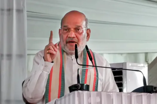  Union Home Minister Amit Shah addresses an event in Poonch, Jammu and Kashmir.