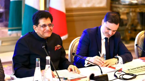 Piyush Goyal holds talks with French miniter Laurene Saint-Martin
