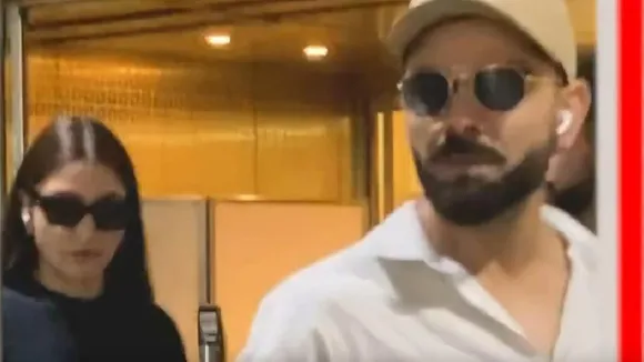 Anushka Sharma and VIrat Kohli at the airport, as shown in the trending video, on Thursday, June 5, 2025.