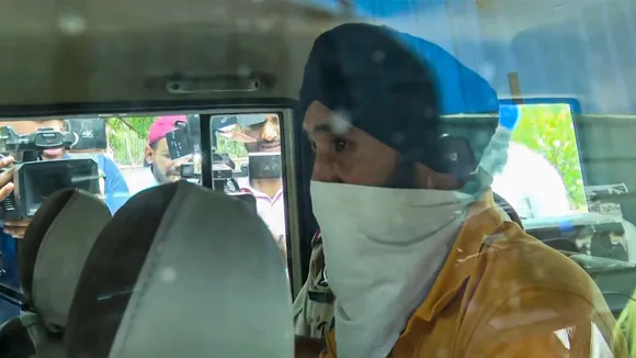 Punjab-based YouTuber Jasbir Singh, who was arrested on espionage charges, being produced at a district court after his three-day police remand ended, in Mohali