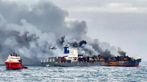 MV Wan Hai 503 Singapore Vessel Kerala Cargo Ship Fire
