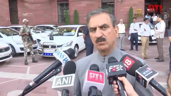 Sukhvinder Singh Sukhu speaks with reporter after meeting Amit Shah on July 15, 2025.