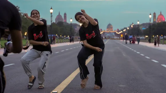 Youngsters perform during a drance practice at Kartvya Path in New Delhi on Tuesday, July 15, 2025.