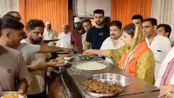 Samajwadi Party MP Iqra Hasan serves food to Kanwar Yatris in Saharanpur on Wednesday, July 16, 2025