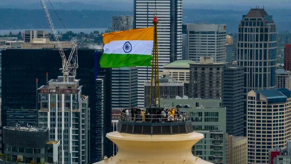 Indian Flag Seattle Space Needle
