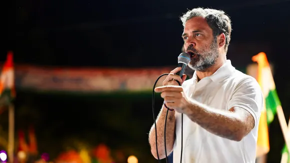 Rahul Gandhi speaks during 'Voter Adhikar Yatra', in Bihar on August 18, 2025.