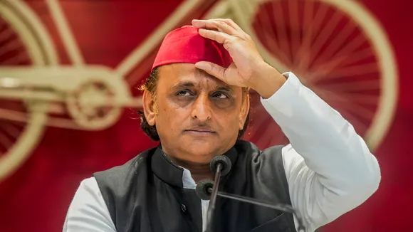 Akhilesh Yadav during a press conference at the party office, in Lucknow, Sunday, Aug. 24, 2025.