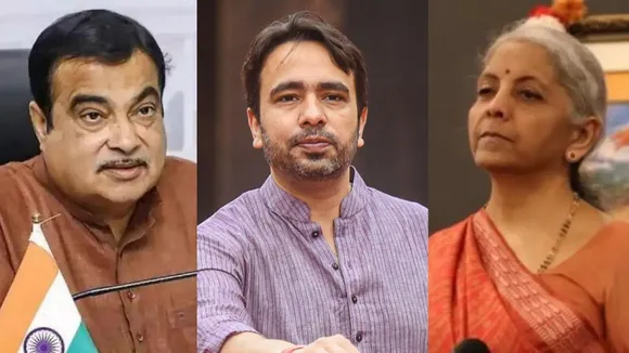 Nitin Gadkari Jayant Chaudhary Nirmala Sitharaman