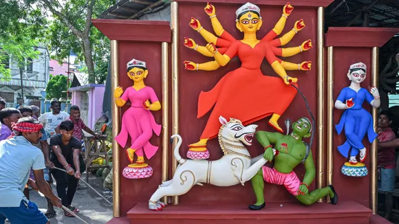 Durga Puja preparations Nadia