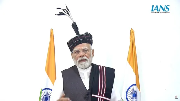 Aizawl, Mizoram: PM Narendra Modi virtually addresses the foundation laying ceremony and inauguration of several development works