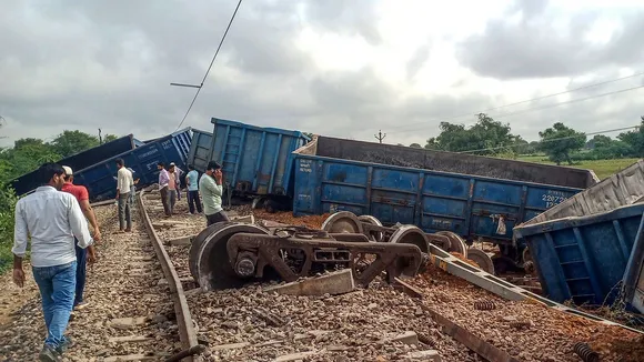 Goods train derails in Rajasthan