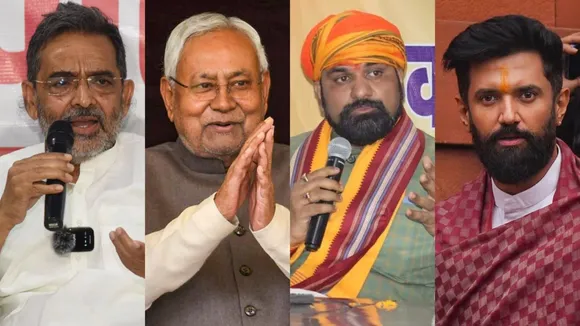 Bihar NDA seat sharing Upendra Kushwaha Nitish Kumar Samrat Choudhary Chirag Paswan