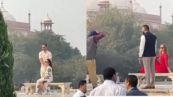 Donald Trump Jr visits the Taj Mahal in Agra