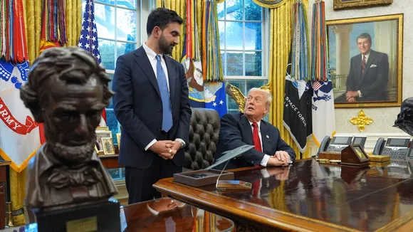 Zohran Mamdani and Donald Trump at the Oval Office on Friday, Nov 21, 2025.