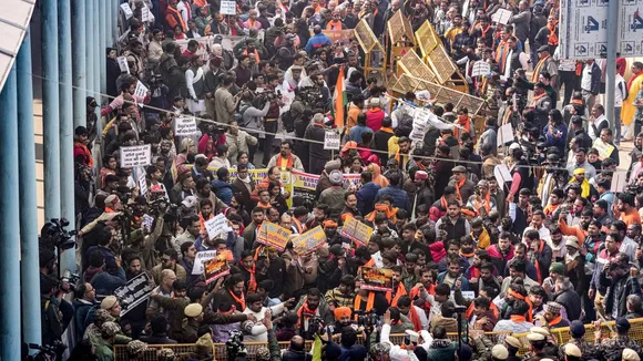 VHP Bajrang Dal Protest Outside Bangladesh High Commission Delhi