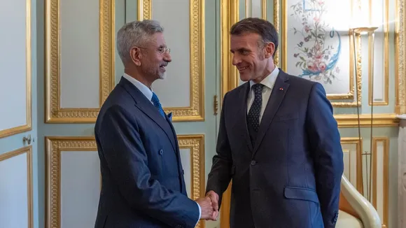 S Jaishankar Emmanuel Macron