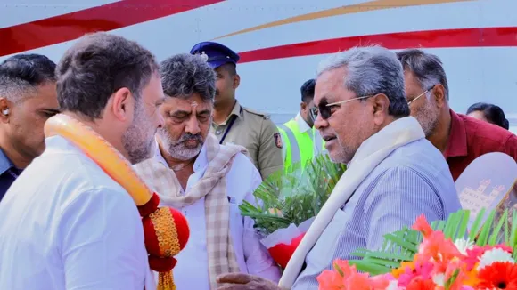 Siddaramaiah Rahul Gandhi D K Shivakumar