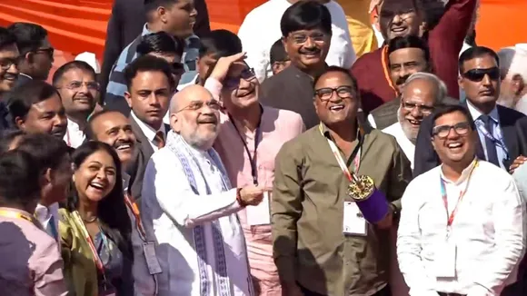 Amit Shah Kite Flying Uttarayan Ahmedabad Gujarat International Kite Festival