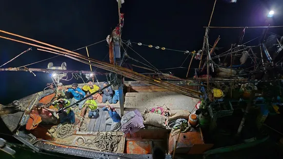 A Pakistani fishing boat was seized by Indian Coast Guard ship on January 14, 2026.