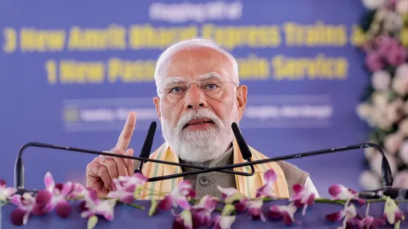 Narendra Modi addresses a public meeting, at Singur, in Hooghly district, West Bengal, on Sunday, Jan 18, 2026.