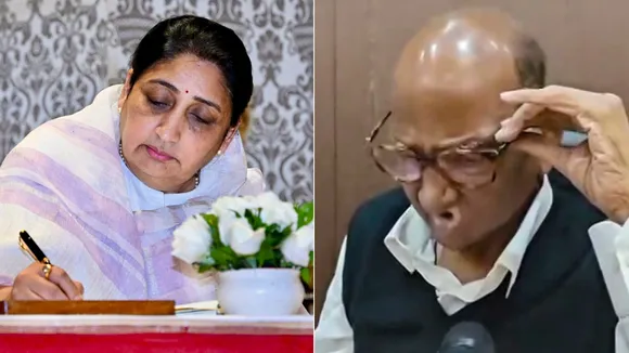 Sunetra Pawar and Sharad Pawar