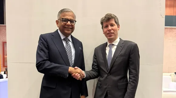 N Chandrasekaran, Chairman, Tata Sons with Sam Altman, CEO, OpenAI