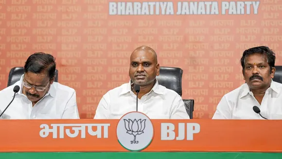 Union Minister L Murugan addressed media, at BJP HQ, in New Delhi