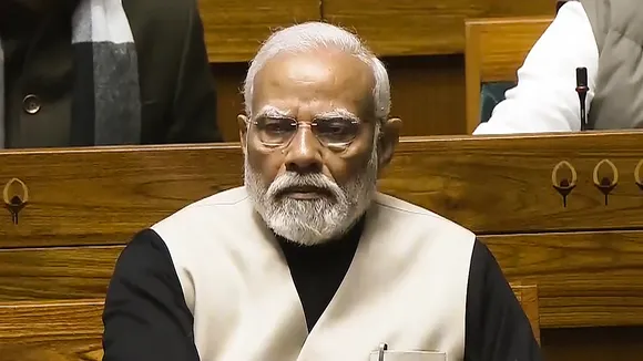 Prime Minister Narendra Modi during presentation of the Interim Budget 2024 in the Lok Sabha